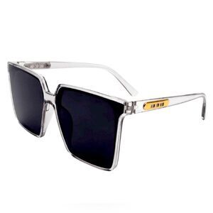 CLEAR SQUARE FLAT TOP RETRO SUNGLASSES